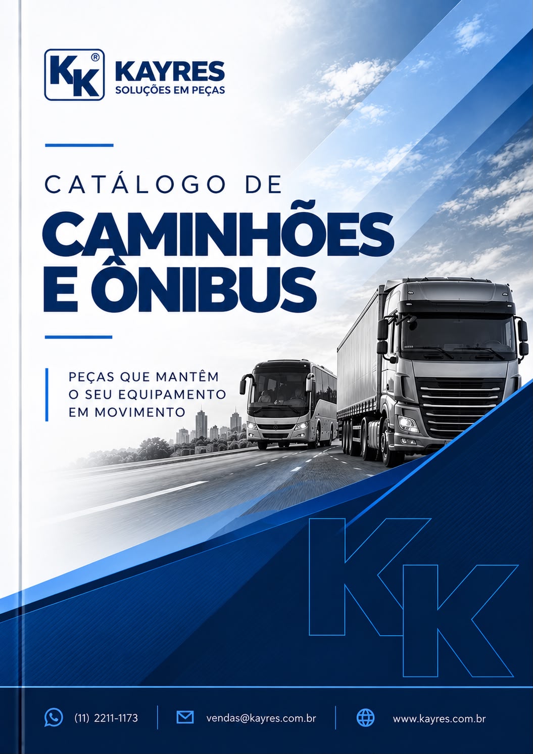Capa do catálogo de Caminhões e ônibus Kayres