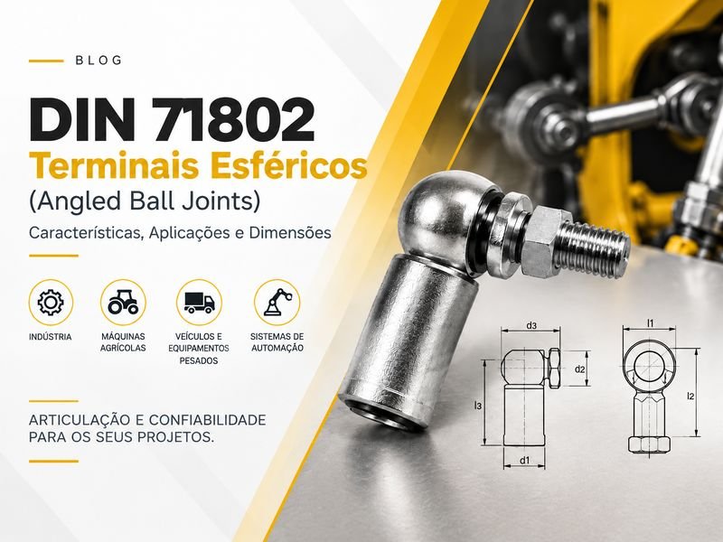 DIN 71802: terminais esféricos angulares (angled ball joints) – características, aplicações e dimensões