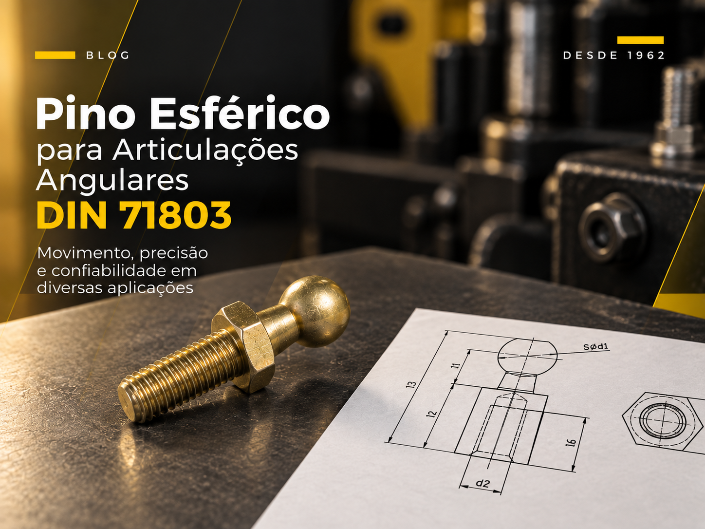 Pino esférico para articulações angulares DIN 71803
